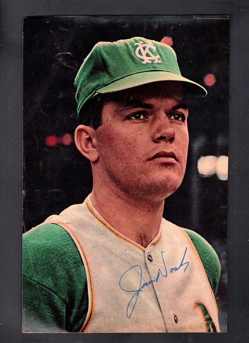 1966 JIM NASH-KANSAS CITY A'S AUTOGRAPHED 7 X 10.5 S.I. COLOR Photo Poster painting-