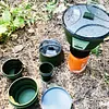 Foldable Portable Camping Cooker Pot Silicone Outdoor Kettle Cookware Tableware