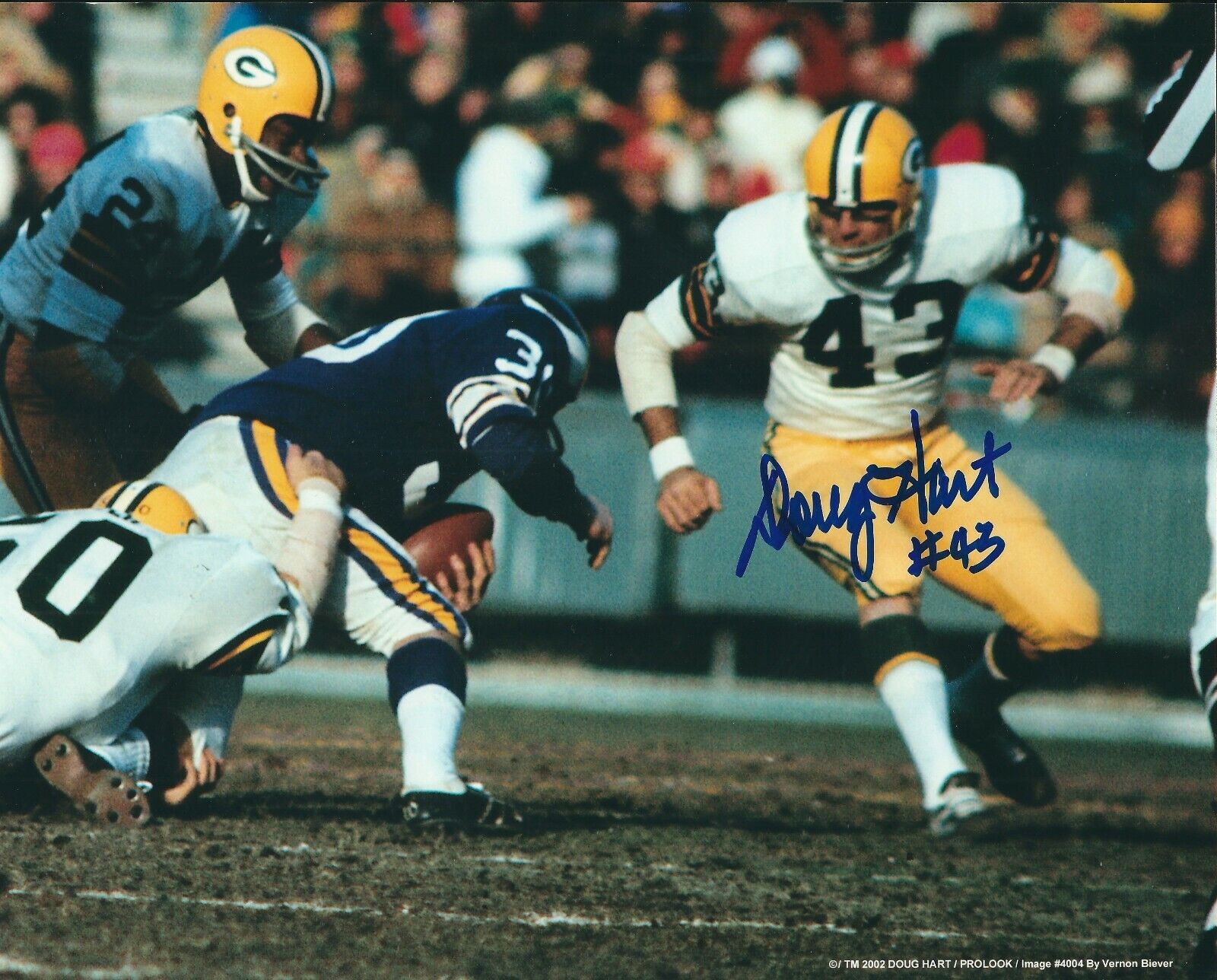 Signed 8x10 DOUG HART Green Bay Packers Autographed Photo Poster painting - w/COA