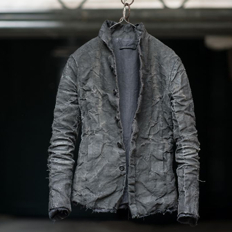 Men's Vintage Cotton and Linen Single Breasted Jacket
