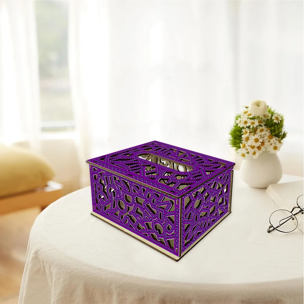 Diamond Painting Paper Towel Holder Napkin Dispenser for Beginners (Purple)