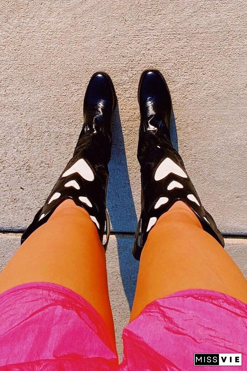 Heart Slip On Cowgirl Boots