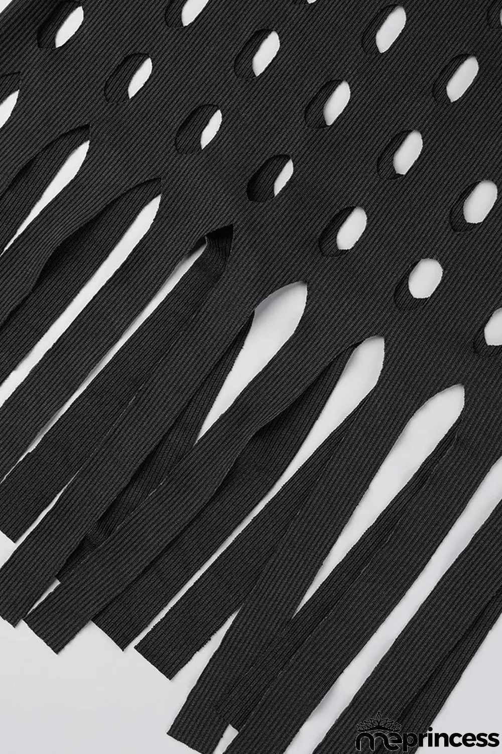 Black Sexy Casual Solid Tassel Hollowed Out O Neck Sleeveless Dress Dresses