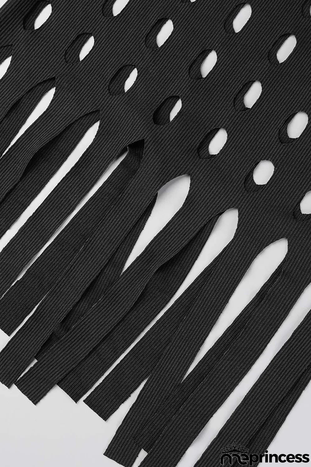 Black Sexy Casual Solid Tassel Hollowed Out O Neck Sleeveless Dress Dresses