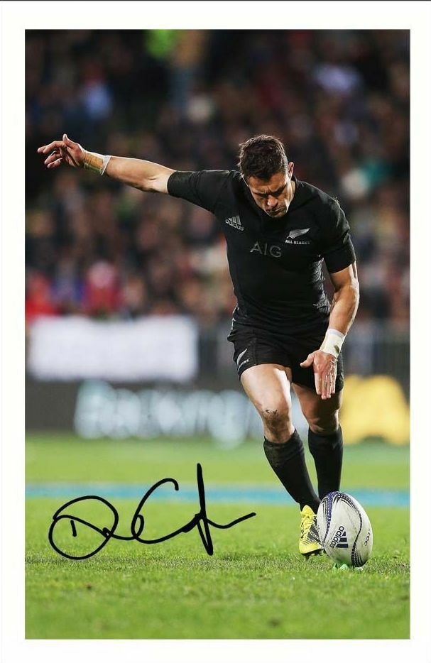 DAN CARTER - NEW ZEALAND ALL BLACKS AUTOGRAPH SIGNED Photo Poster painting POSTER PRINT