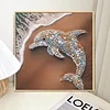 Diamond Painting-DIY Crystal Rhinestone Beach Stones Dolphins