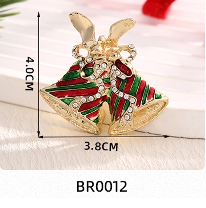 Cute Christmas Pin Bell Alloy Enamel Women’s Brooches