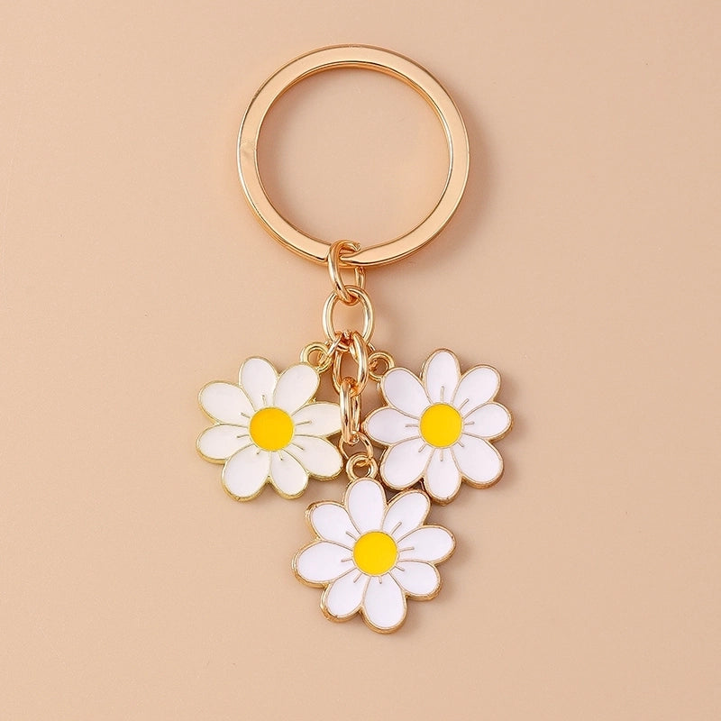 Sweet Flower Alloy Enamel Keychain