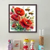 Poppy Flowers And Bees-11CT Stamped Cross Stitch 40*40cm/15.75*15.75in