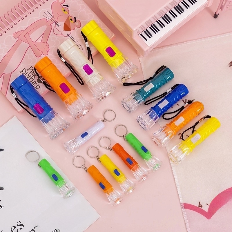 Children’s Mini Torch Transparent Outdoor Portable Lighting Luminous Small Flashlight Kindergarten Prizes Small Gift Toy