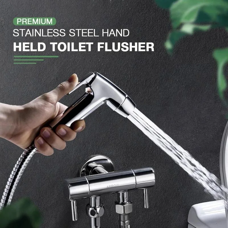 Hugoiio™ Premium Stainless Steel Hand Held Toilet flusher (Double Valve)