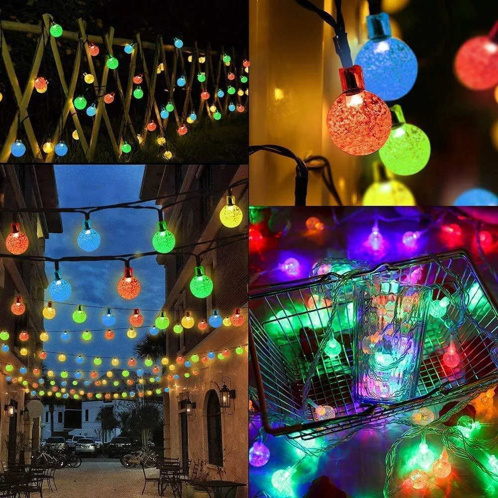 30 LED Solar Bubble Beads Patio String Lights