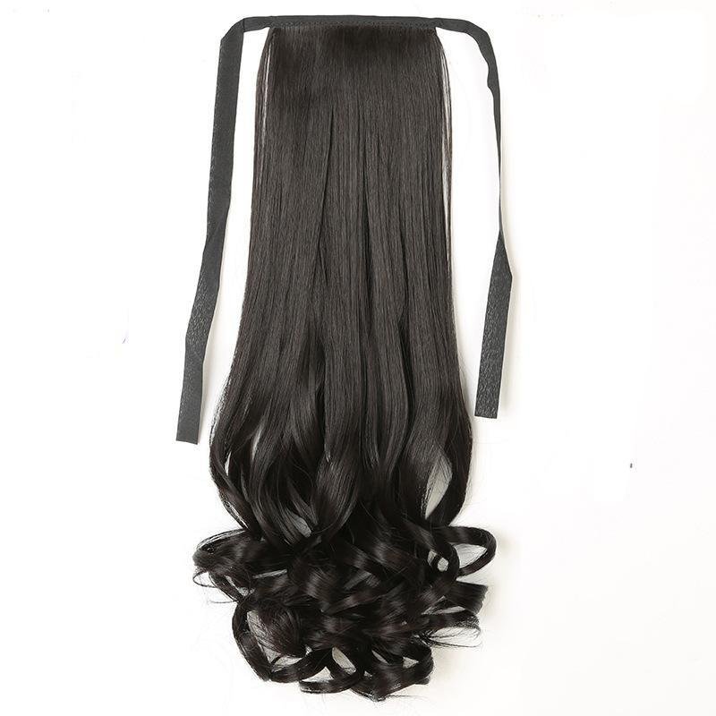 Long Curly Hair Tie-Style Pear Flower Big Wave Realistic Ponytail