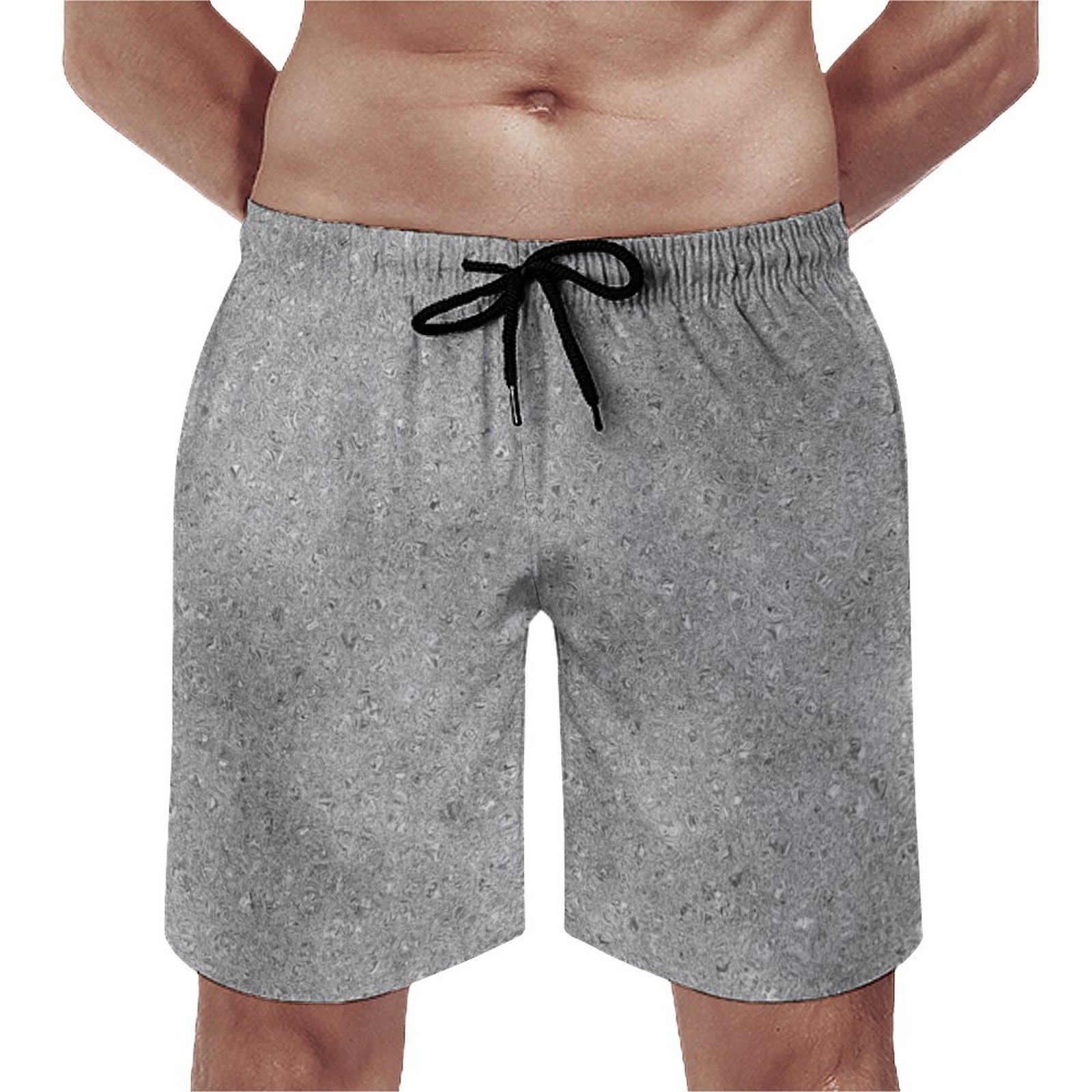 Chic Silver Glitter Foil Sparkle Elegant Men's Swim Trunks Summer Board Shorts Quick Dry Beach Short with Pockets
