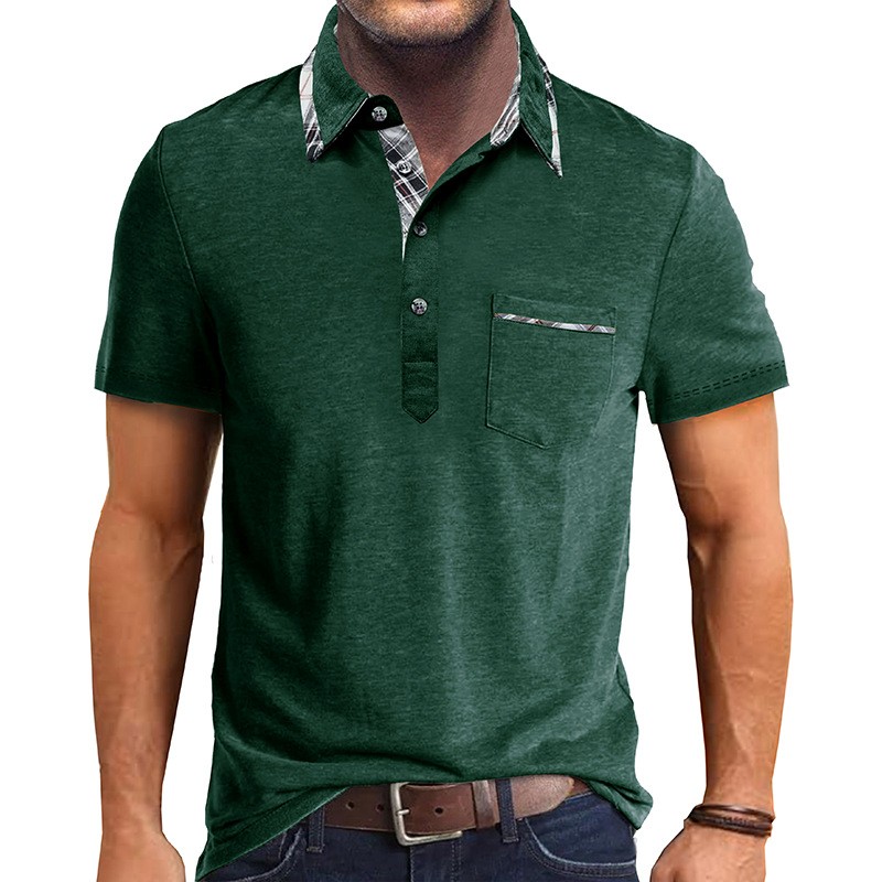 Men's short sleeved lapel T-shirt POLO shirt PLUSCLOTHESMAN