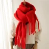 Women's Vintage Mohair Warm Extra Long Tassel Scarf by Inlyline