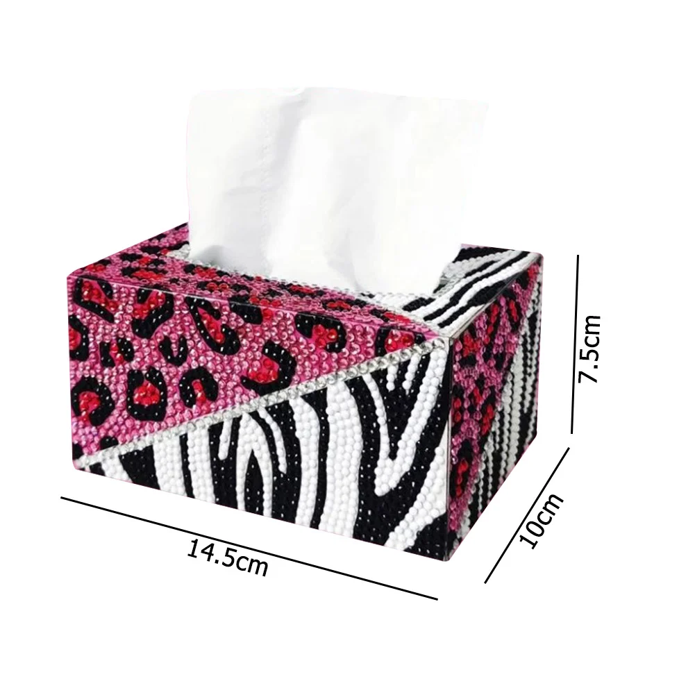 DIY Diamond Painting Tissue Box - Leopard Grain