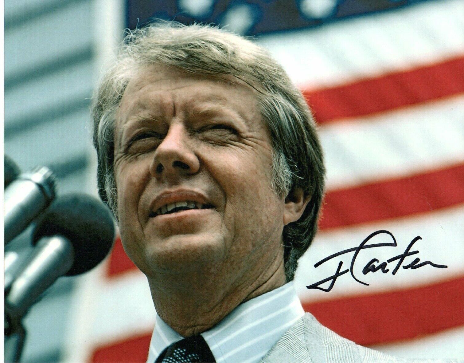 Jimmy Carter Ex Us President Signed 10 by 8 inches Genuine Photo Poster painting Autograph