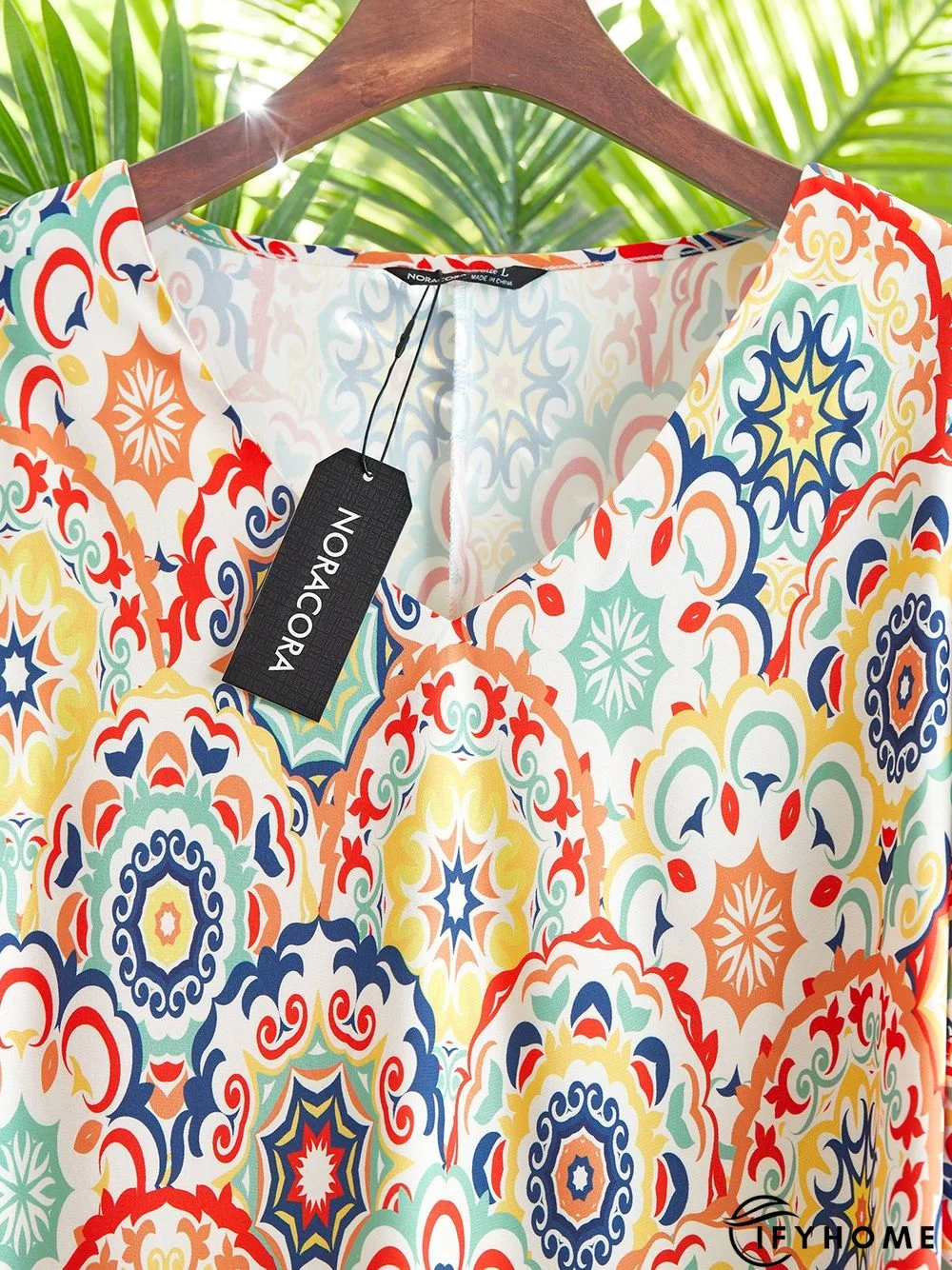 Casual V Neck Ethnic Short Tunic Dress | IFYHOME