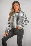 Full Of Love Houndstooth Cropped Jacket