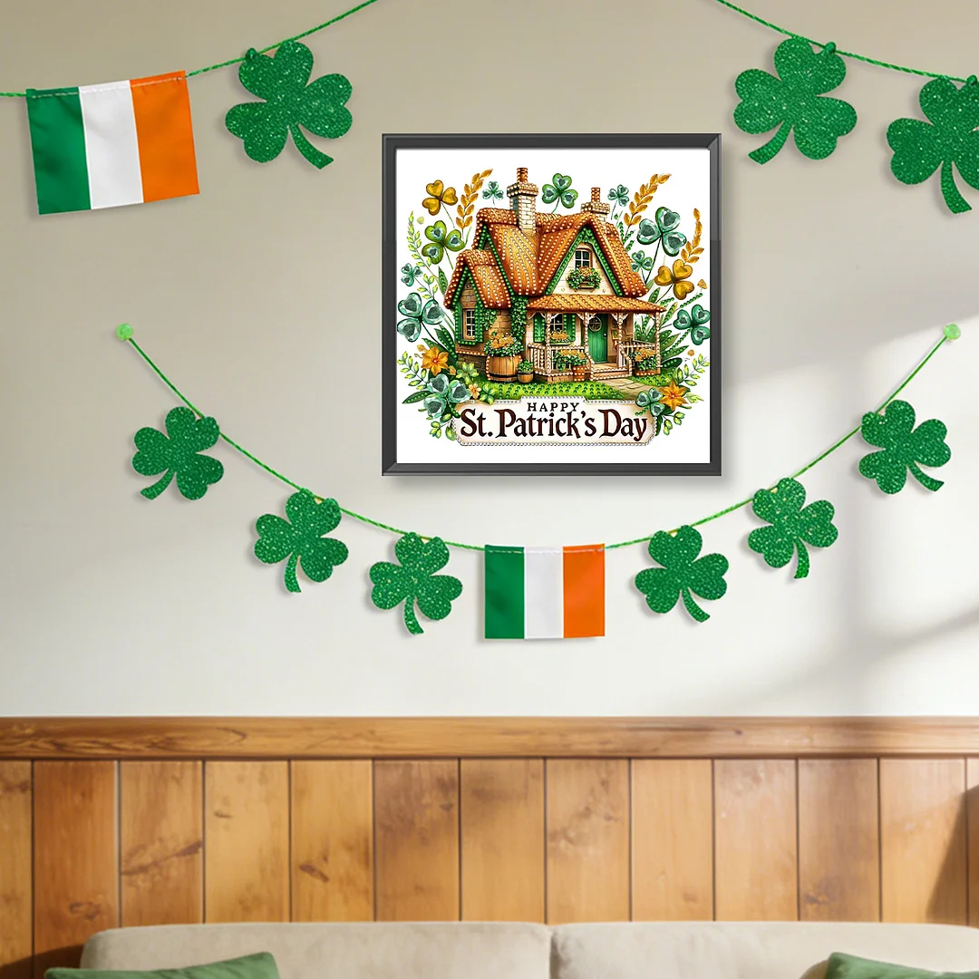 St Patricks Day Special Shaped 5D DIY Partial Drill Diamonds Dots Gem Art Kits for Adults Beginners Home Decor Diamonds Paintings Gem Art 11.81 X11.81inch