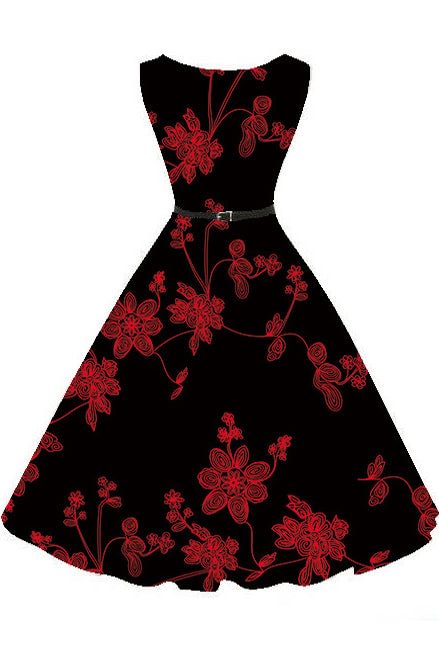 Floral Print Sleeveless Vintage Dress - Life is Beautiful for You - SheChoic
