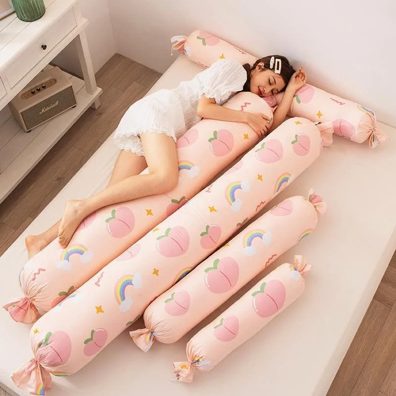Kawaii Comfy Pastel Peaches Plush Hold Hug Pillow SP16441