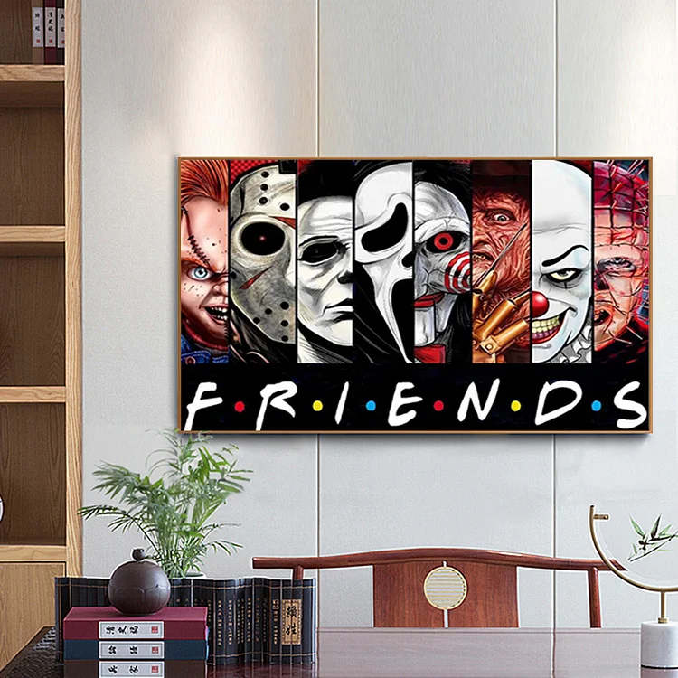 Scary Friends Diamond Painting, Full Round/Square Diamonds - Horror Movie  Characters