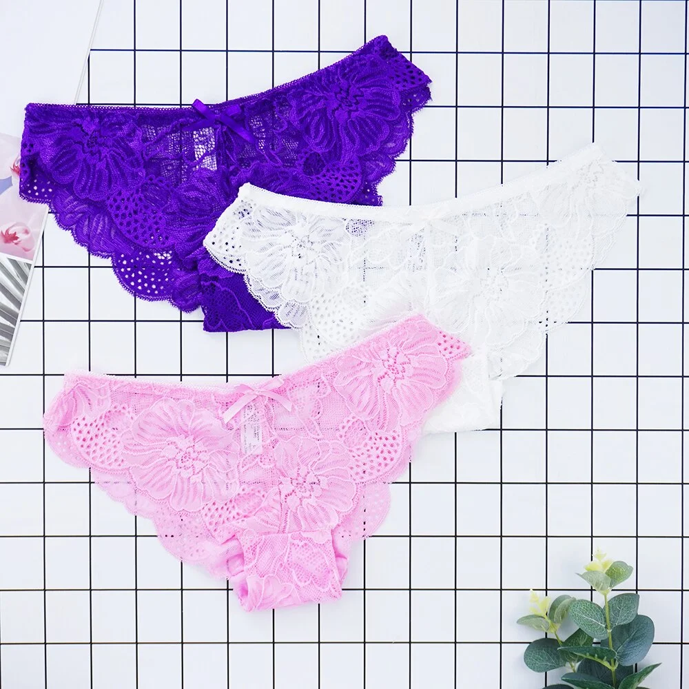 Billionm Panties Women Tangas Full Lace Sexy Underwear Transparent Thongs Hollow Out Underpants Wholesale Stringi Femme Pants