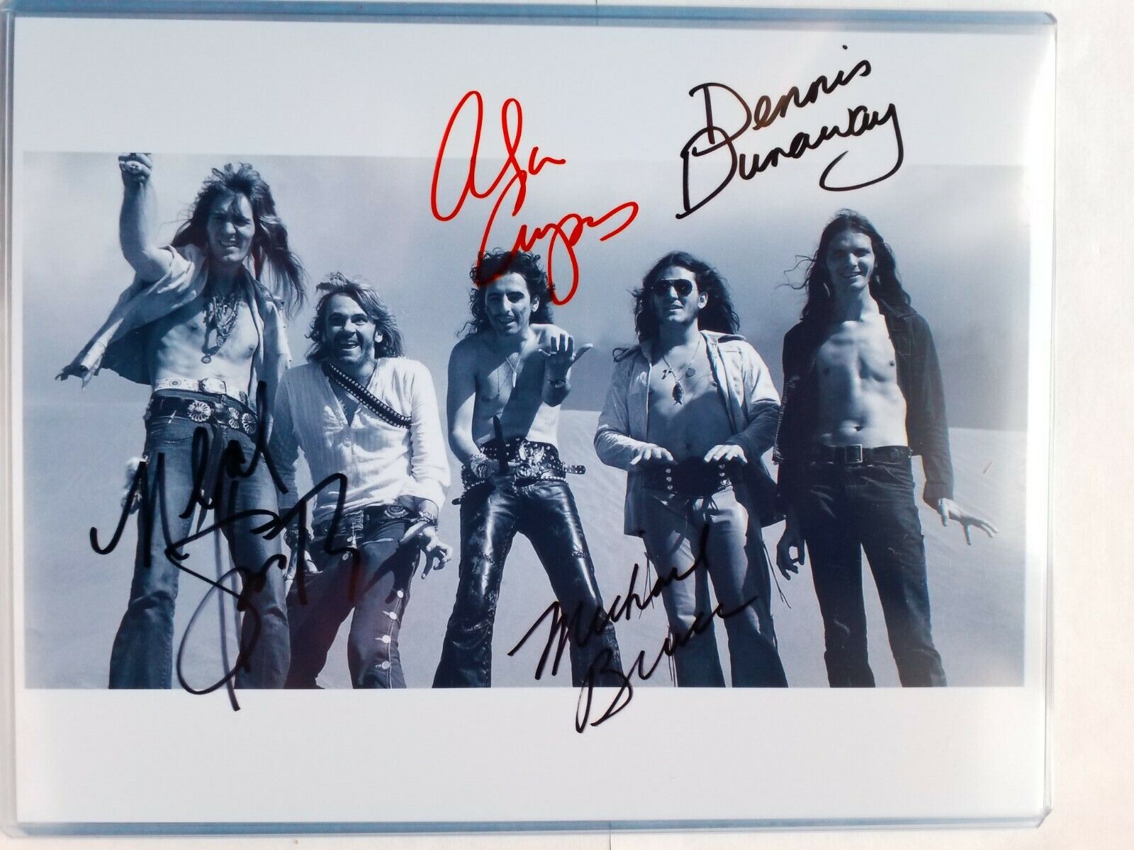 4 of 5 Original Members ALICE COOPER Signed Authentic AUTOGRAPH 8.5 x 11 Photo Poster painting