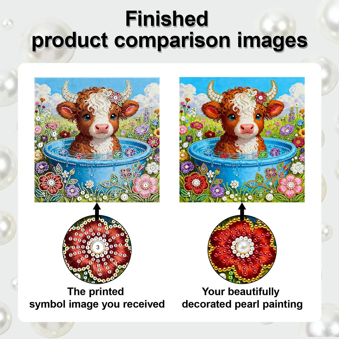 Calf Art Diamond Painting Kit for Adults Home Decor 25x25cm With Frame