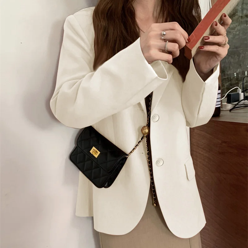 Toloer Toloer New Korean Version Of Autumn And Winter Small Pink Suit Jacket Female Thick Small Suit Suit British Wind Top-Outfit Ideas