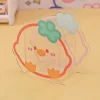 Cute Transparent Cartoon Printed Acrylic Pens Container Blushes Stationery Student Table Organizer 