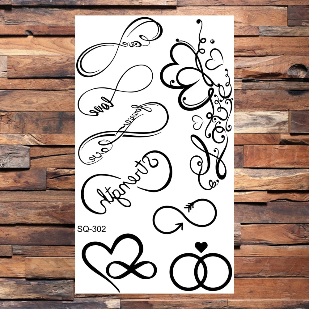 Small Butterfly Temporary Tattoos For Women Girls Realistic Skull Rose Flower Snake Feather Fake Tattoo Sticker Back Arm Tatoos