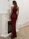 Evening Sleeveless Wrap Sequined Dress