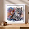 5D DIY Partial Special Shaped Drill Diamond Painting Kit Cat Decor With Frame Kit 18x18cm
