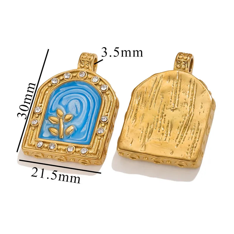 1 Piece 18 * 23mm 19mm 20.5mm 304 Stainless Steel Leaf Rose Flower Pendant Jewelry Accessories