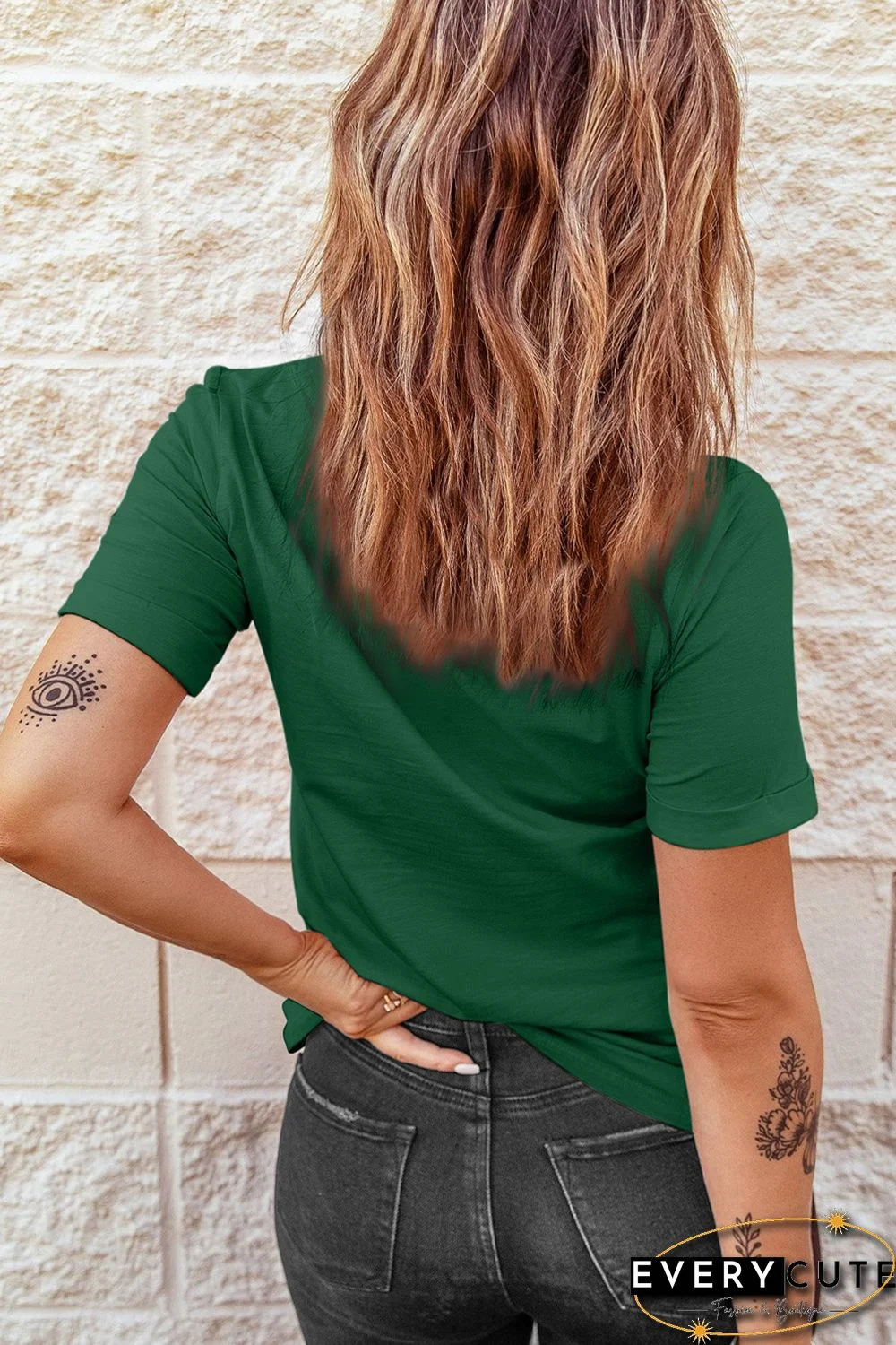 Green Merry Christmas Tree Graphic Print Tee