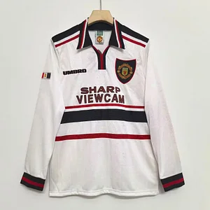 1998-1999 Vintage Manchester United Away Football Shirt 1:1 Thai Quality (Long Sleeve)