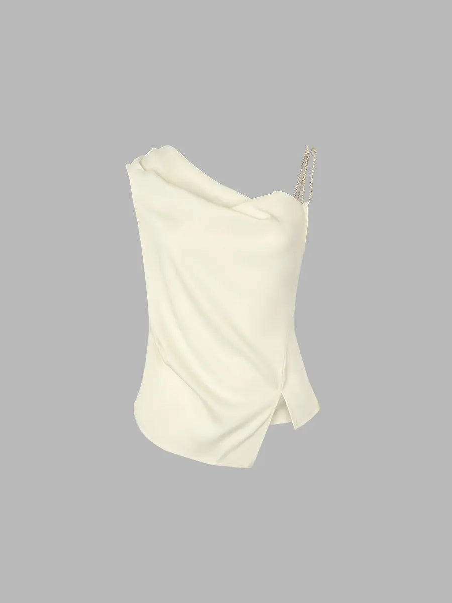 Irregular Sleeveless Chain Tank Tops