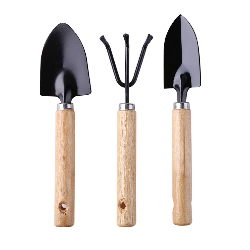 

3 Piece Set Mini Garden Shovels and Claw Tool with Wooden Handles, 501 Original