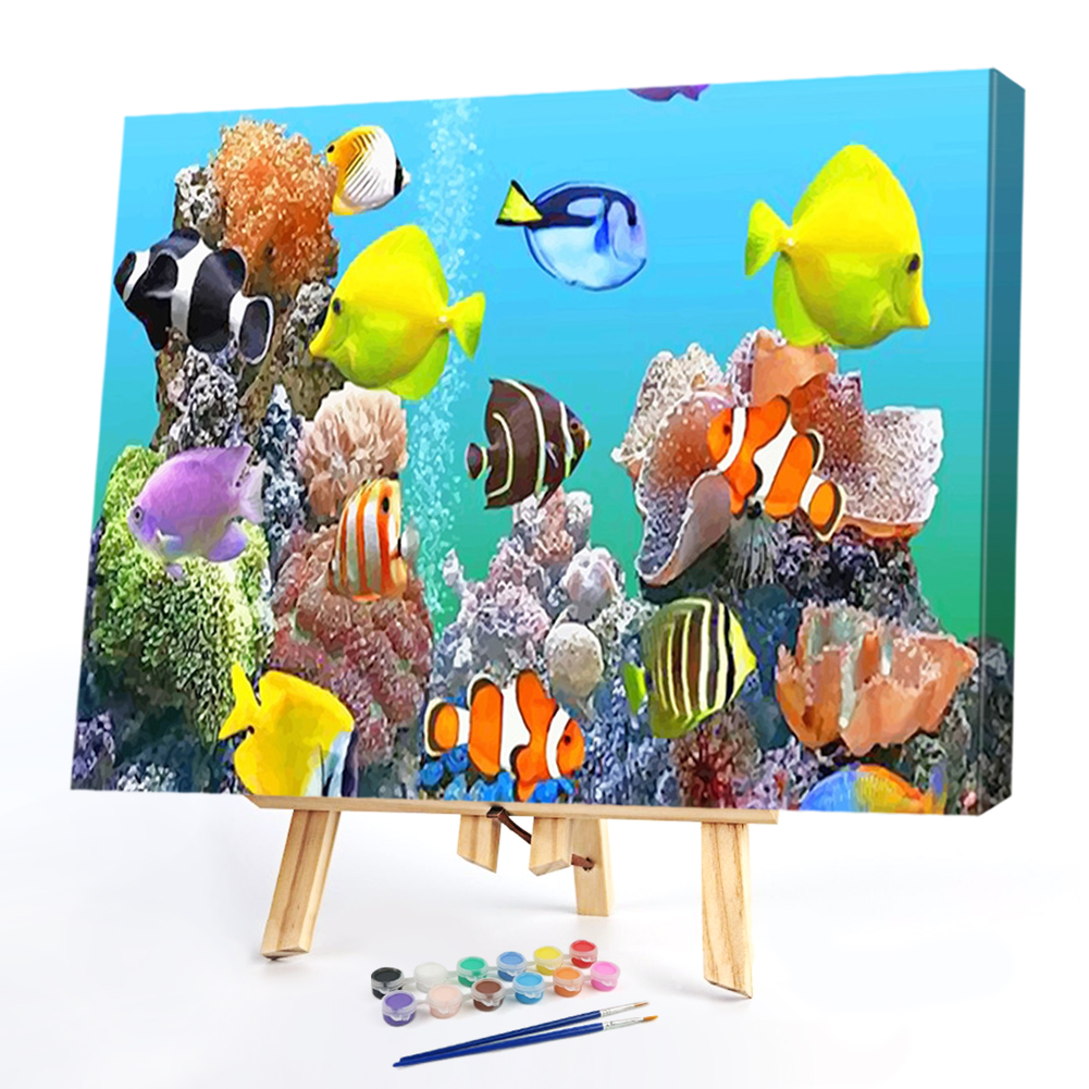 

50*40CM - Paint By Numbers - Fish World, 501 Original