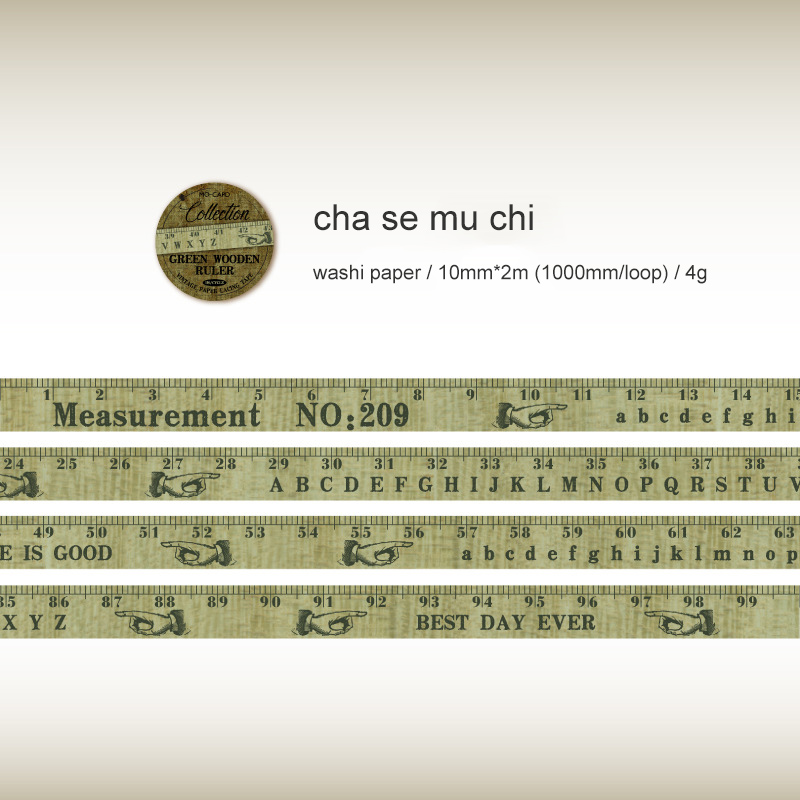 Washi Tape -10mm*200cm Tape Measure Collection Series Vintage Rules Landscape 