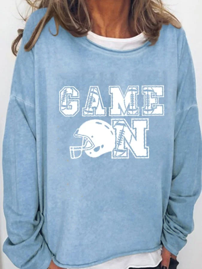 Baseball Print Long-Sleeve Sweatshirt socialshop