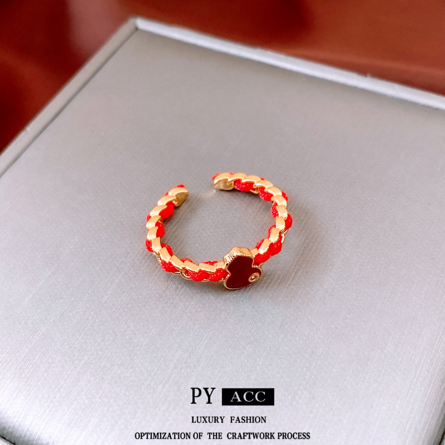 18K real gold plated gourd-shaped open ring Chinese style fashionable and elegant index finger ring simple and versatile jewelry niche