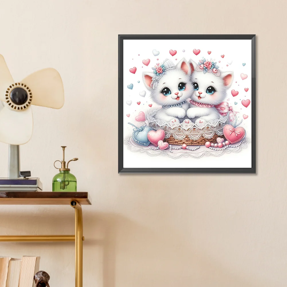 Diamond Painting - Full Round Drill - Cute Cat(Canvas|30*30cm)