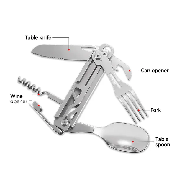 SAKER&reg; 6-in-1 Camping Flatware Set