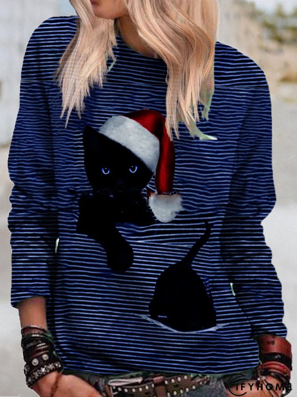 Long Sleeve Bateau/boat Neck Vintage Tunic T-Shirt | IFYHOME