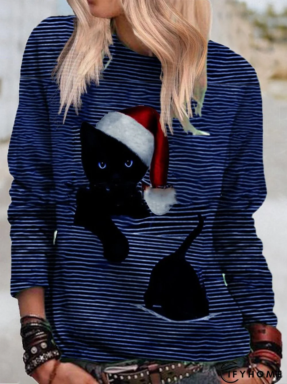 Long Sleeve Bateau/boat Neck Vintage Tunic T-Shirt | IFYHOME