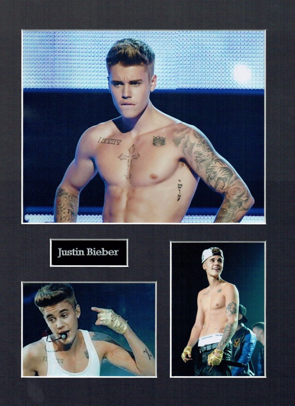 Justin BIEBER 16 x 12 Photo Poster paintinggraph Photo Poster painting Montage, Canadian Music Singer Songwriter